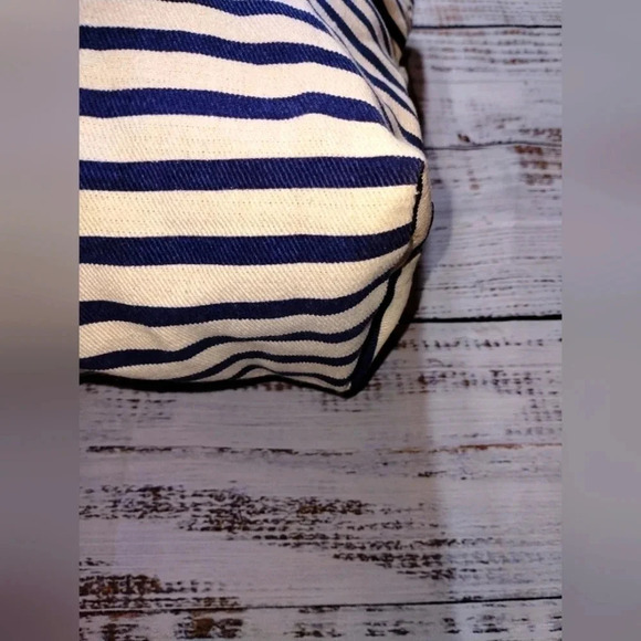 Summer Rose Striped Nautical Beach Tote with Rope Handles XL Size - Picture 5 of 7